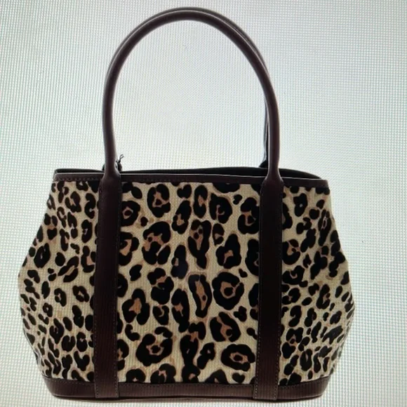 NWT J.Crew Collection Leather and calf hair tote. - Picture 3 of 14